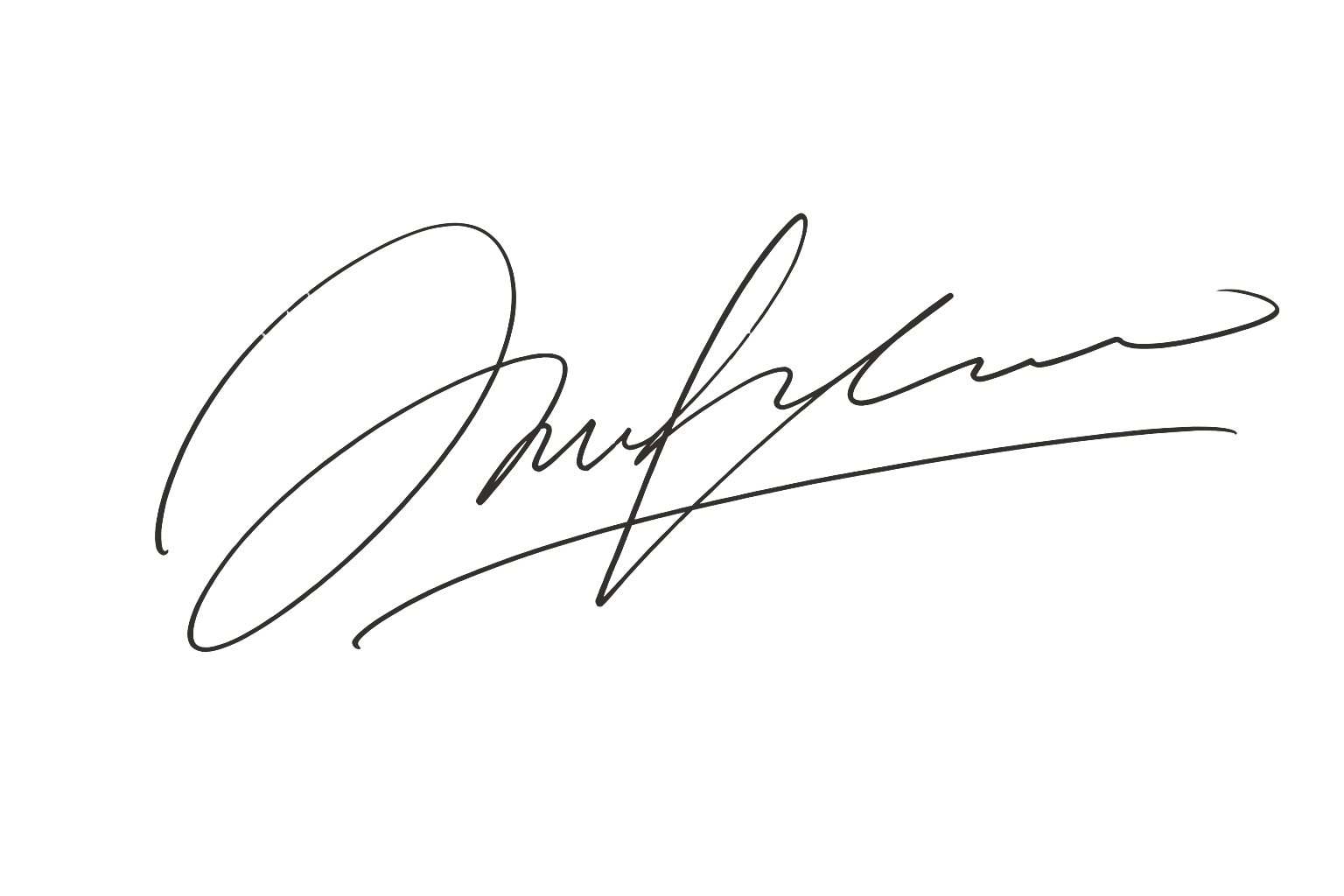 Transparent handwritten signature result after paper background removal